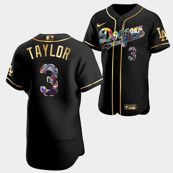 Los Angeles Dodgers Authentic Chris Taylor Diamond Edition Black Jersey