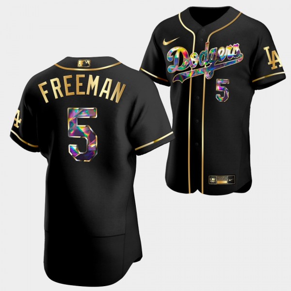 Los Angeles Dodgers Authentic Freddie Freeman Diamond Edition Black Jersey
