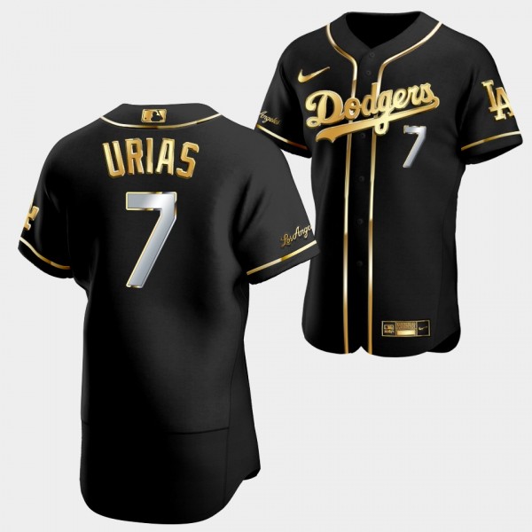 Los Angeles Dodgers Authentic Julio Urias Golden Edition Black Jersey