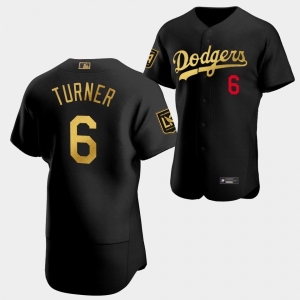 Los Angeles Dodgers LAFC Night Black Trea Turner Authentic Jersey