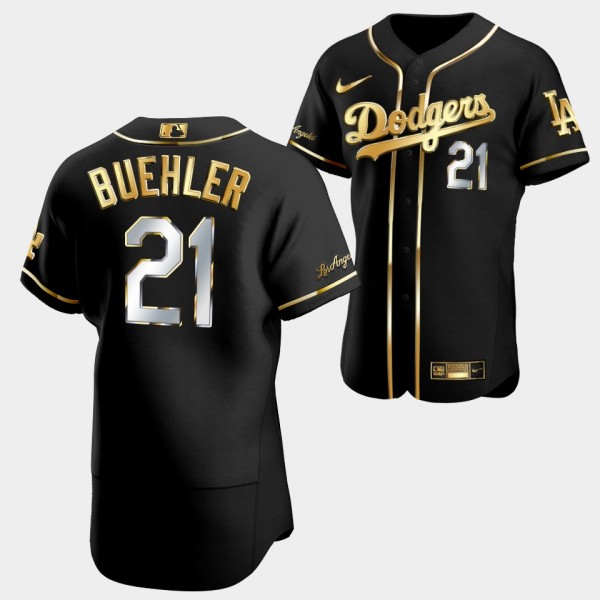 Los Angeles Dodgers Authentic Walker Buehler Golden Edition Black Jersey