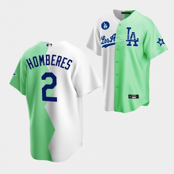 Los Angeles Dodgers 2022 MLB All-Star Celebrity Softball Game #2 Bryan Cranston White Green Jersey Split