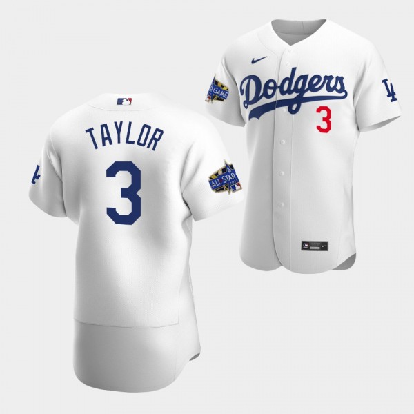 #3 Chris Taylor Los Angeles Dodgers Authentic Jersey White Home