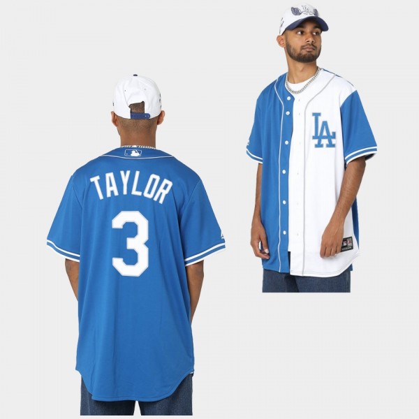 Los Angeles Dodgers Duo Colour #3 Chris Taylor White Blue Jersey Replica