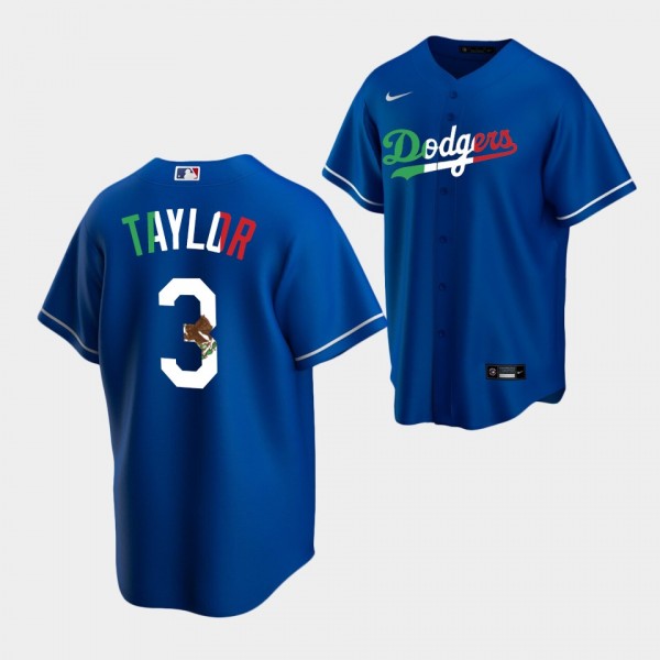 #3 Chris Taylor Los Angeles Dodgers Mexican Heritage Night Royal Jersey Replica