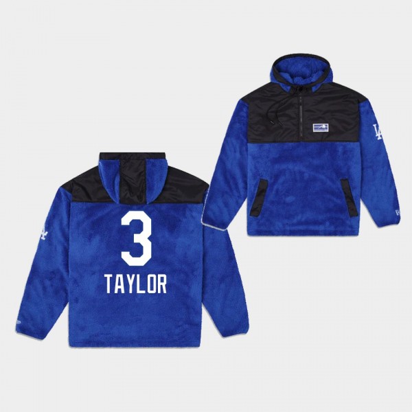 Men's Los Angeles Dodgers #3 Chris Taylor Remote Pullover Jacket - Royal