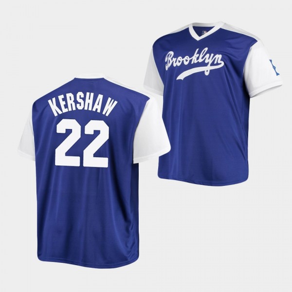 #22 Clayton Kershaw Los Angeles Dodgers Cooperstown Collection Royal White Jersey Replica