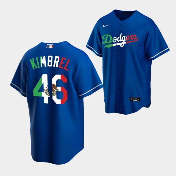 #46 Craig Kimbrel Los Angeles Dodgers Mexican Heritage Night Royal Jersey Replica