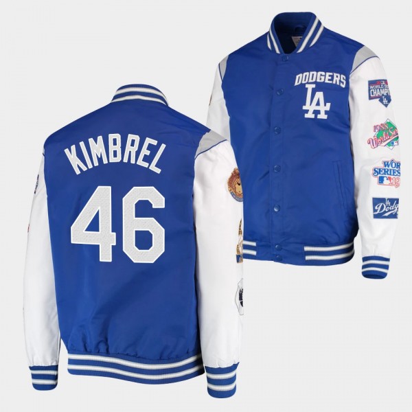 Men's Craig Kimbrel Los Angeles Dodgers Commemorative 7X World Champions Full-Snap Royal Gray Jacket