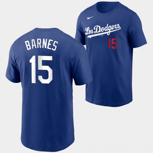 Men's Austin Barnes Los Angeles Dodgers 2021 City Connect Name & Number Royal T-Shirt