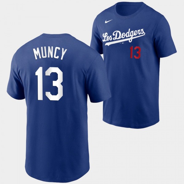 Men's Max Muncy Los Angeles Dodgers 2021 City Connect Name & Number Royal T-Shirt