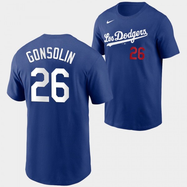 Men's Tony Gonsolin Los Angeles Dodgers 2021 City Connect Name & Number Royal T-Shirt