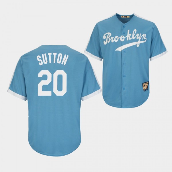 Men's #20 Don Sutton Los Angeles Dodgers Light Blue Throwback Authentic Jersey