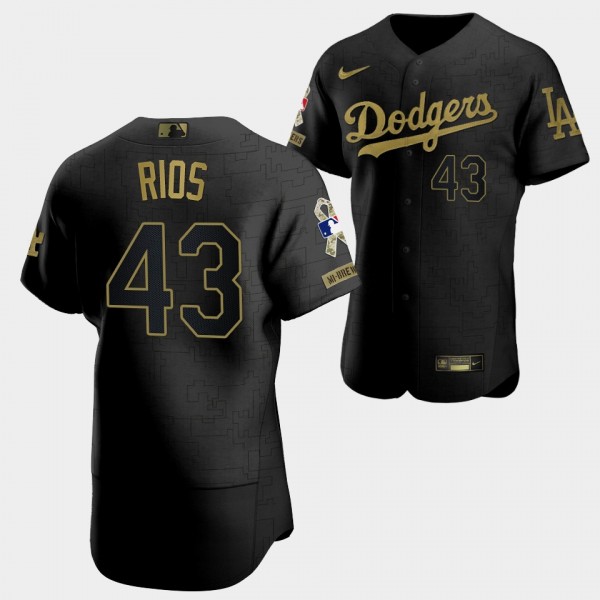 #43 Edwin Rios Los Angeles Dodgers Salute To Service Jersey Black