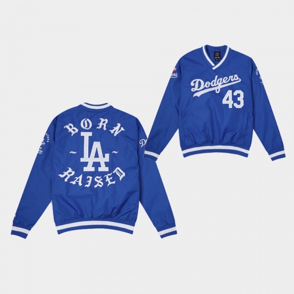 Men's Los Angeles Dodgers #43 Edwin Rios Born X Raised All-star Game Jacket - Royal