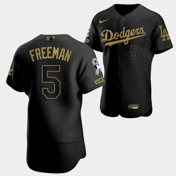 #5 Freddie Freeman Los Angeles Dodgers Salute To Service Jersey Black