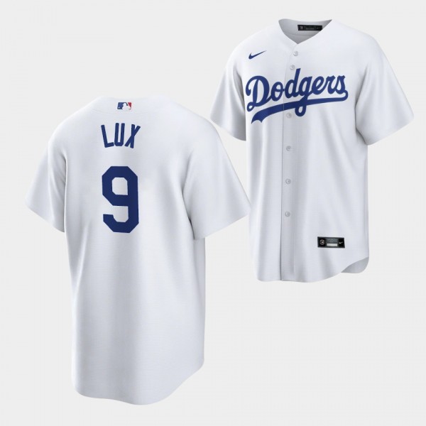 #9 Gavin Lux Los Angeles Dodgers Replica White Jersey Home Player