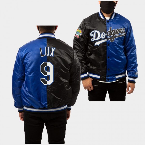 Men's Gavin Lux Los Angeles Dodgers Split 100th Anniversary Royal Black Jacket