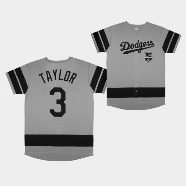 Los Angeles Dodgers Gray Replica 2022 LA Kings Night #3 Chris Taylor Jersey Men's