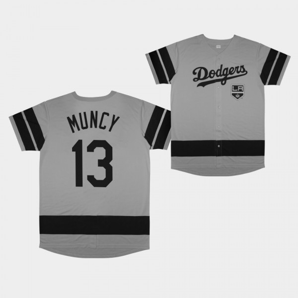Los Angeles Dodgers Gray Replica 2022 LA Kings Night #13 Max Muncy Jersey Men's
