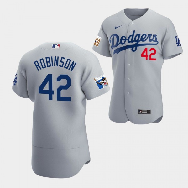Jackie Robinson Los Angeles Dodgers Alternate Authentic Jersey Gray