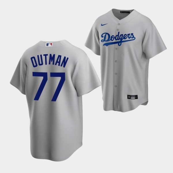 Los Angeles Dodgers Replica #77 James Outman Gray ...