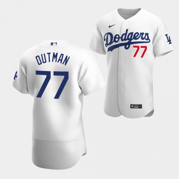 Men's #77 James Outman Los Angeles Dodgers White A...