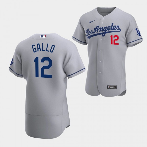Men's #12 Joey Gallo Los Angeles Dodgers Gray Auth...