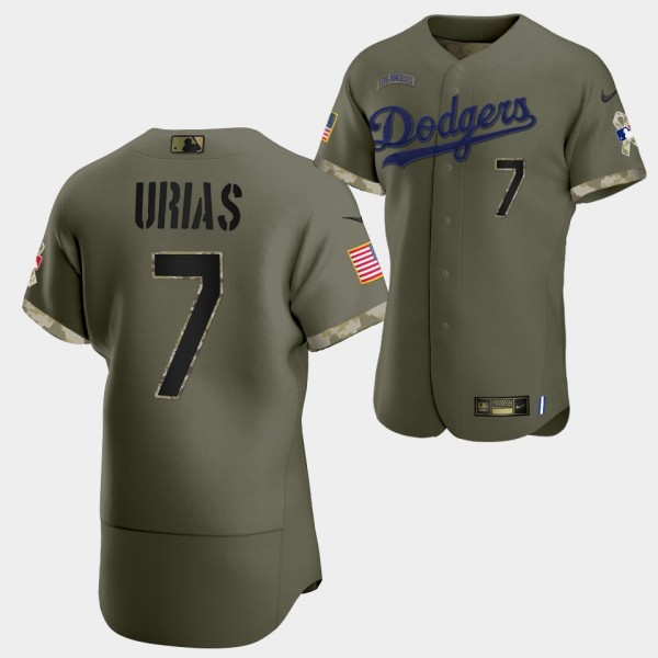 #7 Julio Urias Los Angeles Dodgers Limited Salute To Service 2022 Authentic Jersey - Olive