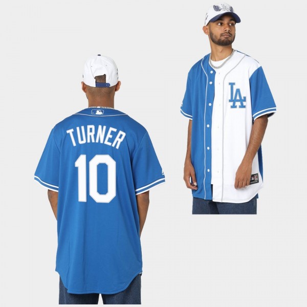 Los Angeles Dodgers Duo Colour #10 Justin Turner White Blue Jersey Replica