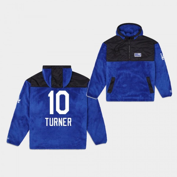 Men's Los Angeles Dodgers #10 Justin Turner Remote Pullover Jacket - Royal