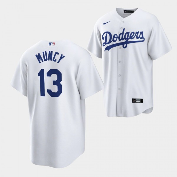 #13 Max Muncy Los Angeles Dodgers Replica White Je...