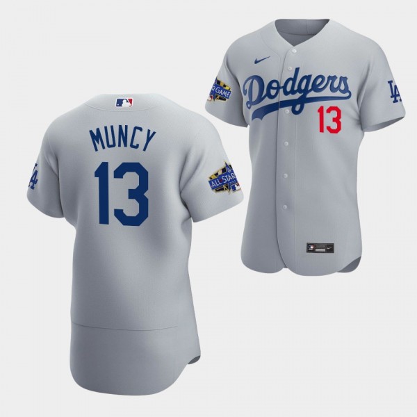 #13 Max Muncy Los Angeles Dodgers Authentic Jersey Gray Alternate