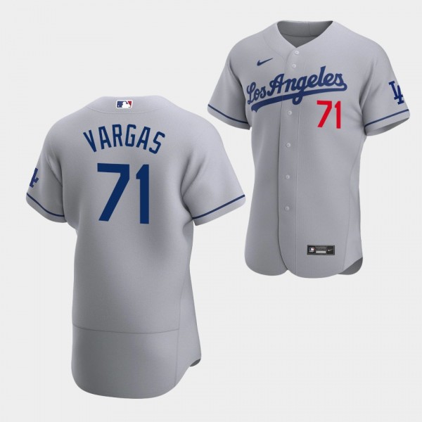 Men's #71 Miguel Vargas Los Angeles Dodgers Gray Authentic Road Jersey