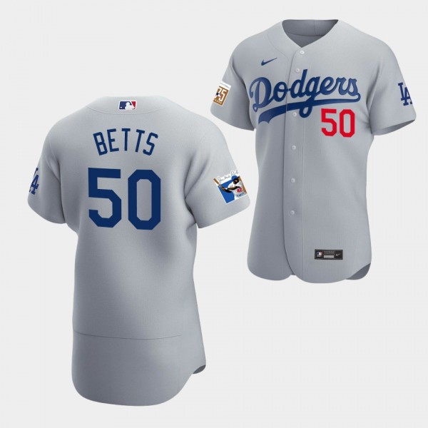 Mookie Betts Los Angeles Dodgers Alternate Authentic Jersey Gray