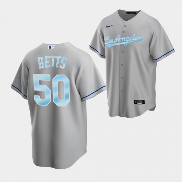 Men's Los Angeles Dodgers Mookie Betts Gray 2022 Fathers Day Gift #50 Replica Gray Jersey