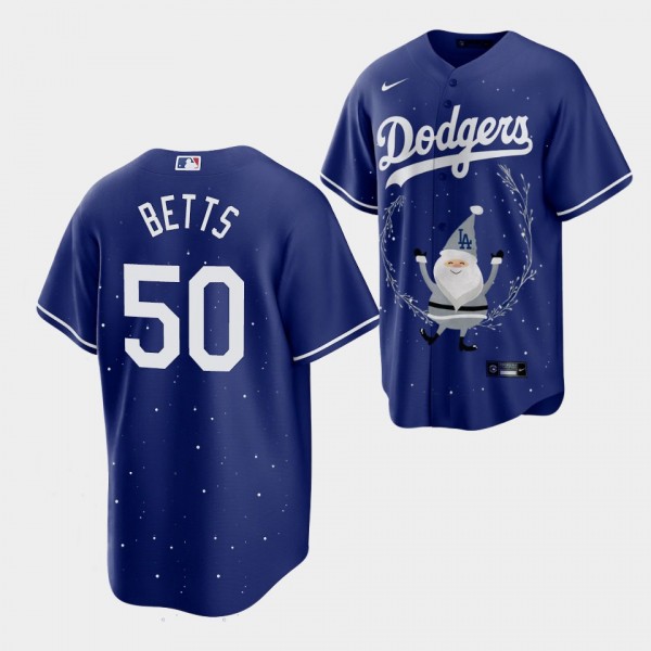 Men's Royal Los Angeles Dodgers #50 Mookie Betts J...