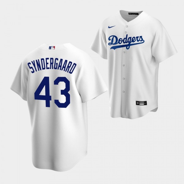 Los Angeles Dodgers Replica #43 Noah Syndergaard White Jersey Home