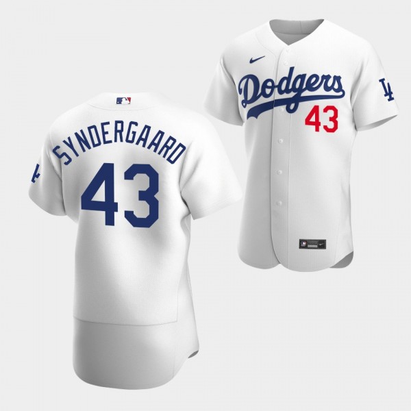 Men's #43 Noah Syndergaard Los Angeles Dodgers Whi...