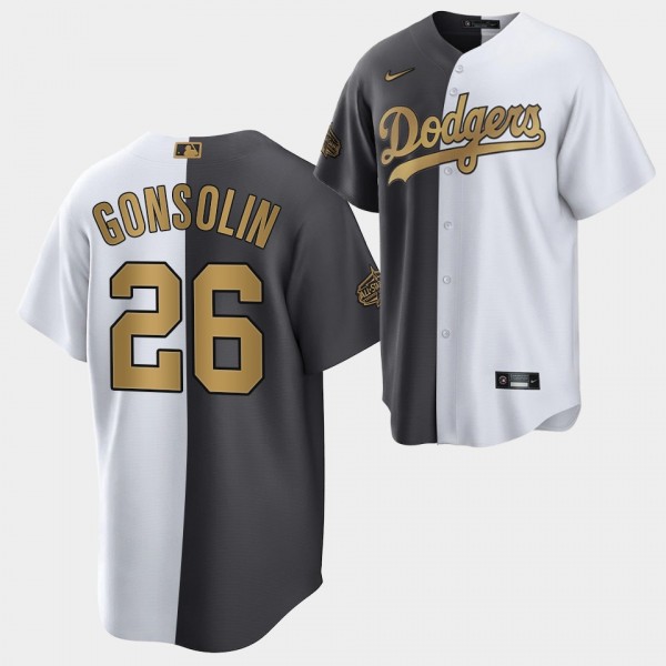 Los Angeles Dodgers 2022 MLB All-Star Game White Charcoal Tony Gonsolin Split Jersey