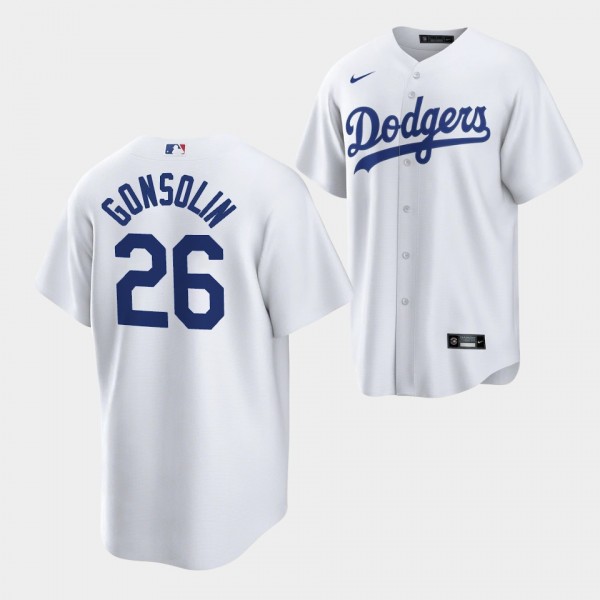 #26 Tony Gonsolin Los Angeles Dodgers Replica White Jersey Home Player