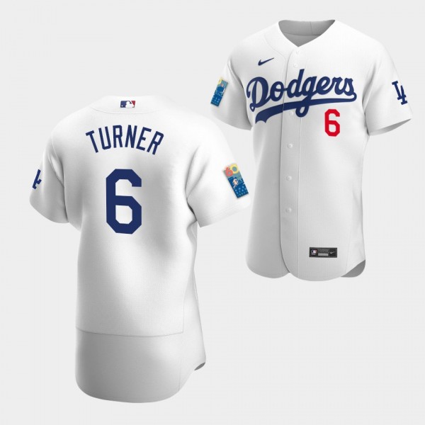 #6 Trea Turner Los Angeles Dodgers Authentic Dodger Stadium 60th Anniversary 2022 Jersey - White