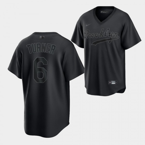 #6 Trea Turner Brooklyn Dodgers Replica Black Pitch Black Jersey