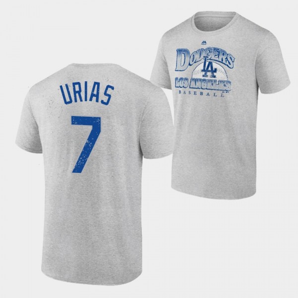 Men's LA Dodgers Trifecta #7 Julio Urias Gray T-Sh...
