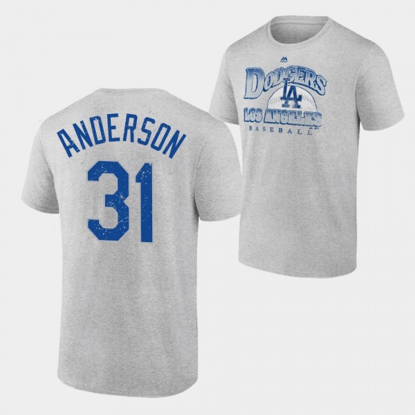 Men's LA Dodgers Trifecta #31 Tyler Anderson Gray ...