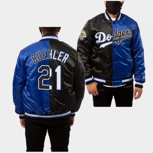 Men's Walker Buehler Los Angeles Dodgers Split 100th Anniversary Royal Black Jacket
