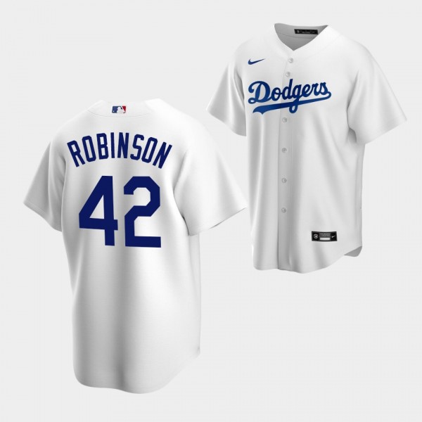 #42 Jackie Robinson Los Angeles Dodgers 2020 Replica White Jersey Home