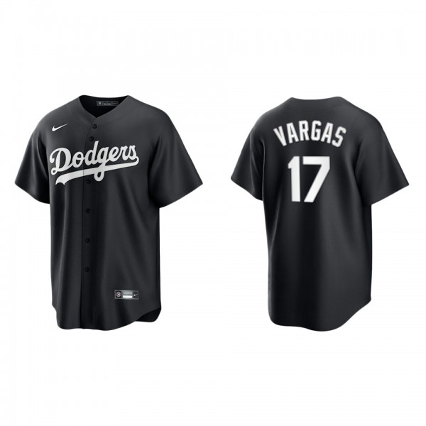 Men's Miguel Vargas Los Angeles Dodgers Black White Replica Official Jersey