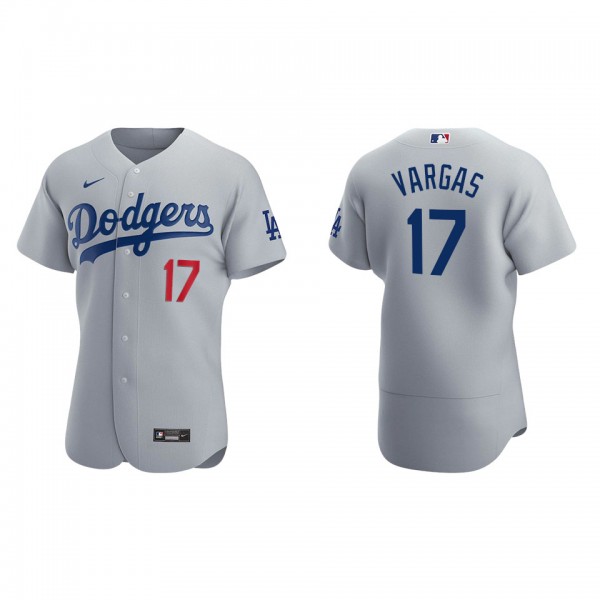 Men's Miguel Vargas Los Angeles Dodgers Gray Authe...