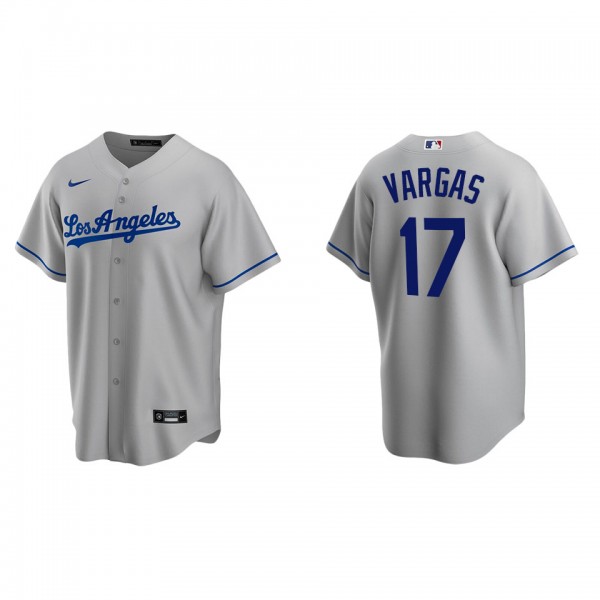 Men's Miguel Vargas Los Angeles Dodgers Gray Repli...